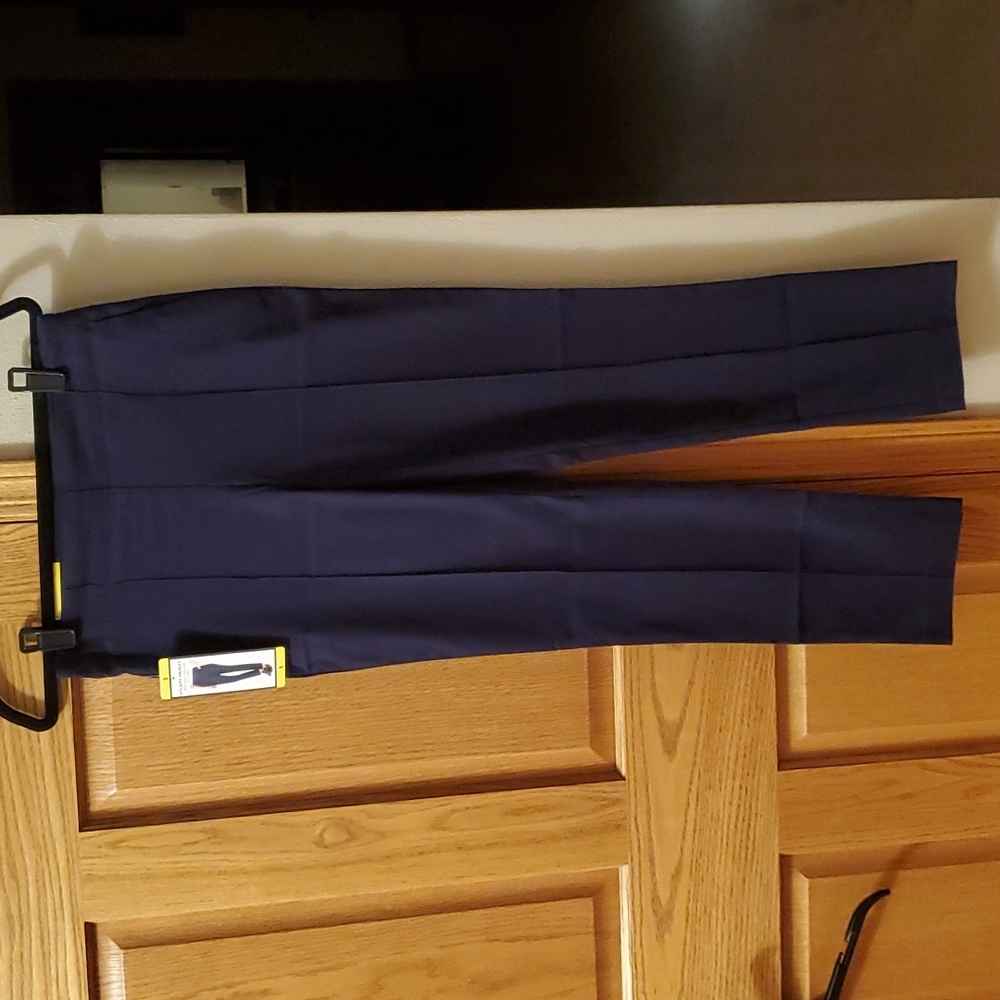Hilary Radley Women's Pull On Build in Tummy Control Small Navy Blue Pants